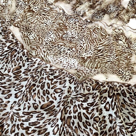 Vintage Y2K Brown Animal Print Tiered Maxi Skirt Petite XL - Picture 6 of 9